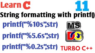 String formatting with printf(&quot;%8.3s&quot;,str); AND  format specifires