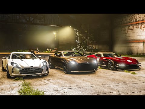 Forza Horizon 5 Drag race: Aston Martin One-77 vs DBS Superleggera vs Vulcan AMR Pro