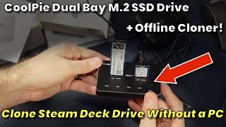 COOLPIE M.2 Dual Drive Bay Enclosure with Offline Duplicator (feat. Steam Deck)