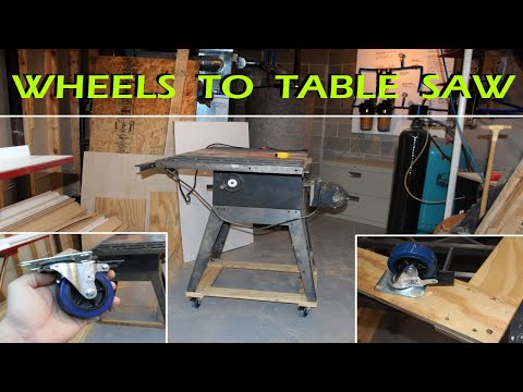 Wheels to Table Saw  -  DIY Mobile Tool Base