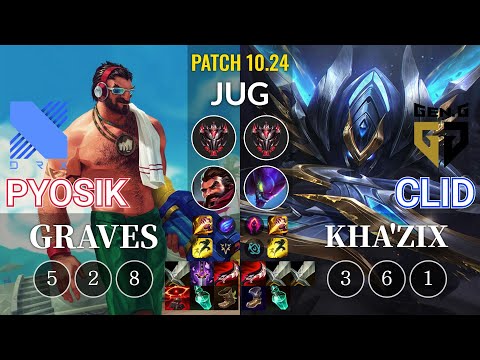 DRX Pyosik Graves vs GEN Clid Kha'Zix Jungle - KR Patch 10.24