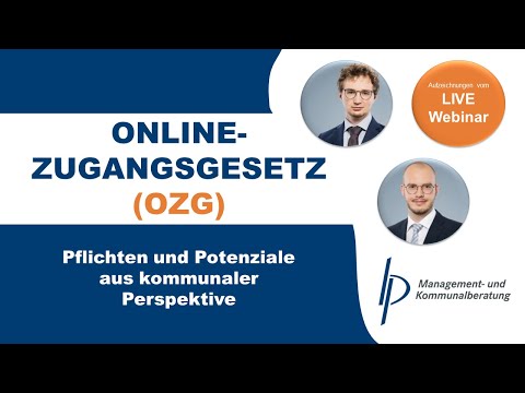 Webinar Onlinezugangsgesetz (OZG) B & P Management- und Kommunalberatung