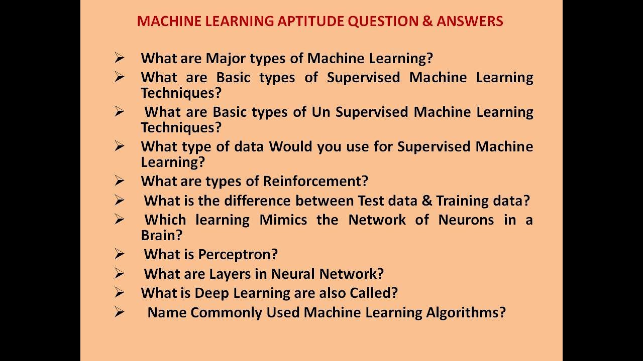BASIC MACHINE LEARNING APTITUDE QUESTION & ANSWERS - MACHINE LEARNING QUIZ