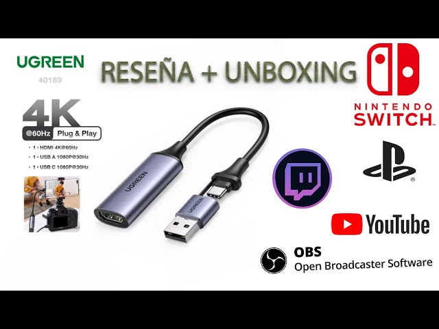 Vídeo relacionado con UGREEN Capturadora Vídeo HDMI 4K 1080P HD 60FPS Entrada USB C Tarjeta Capture para Streaming Juegos OBS Compatible con PC Switch PS5 Xbox MacBook iPad Cámara