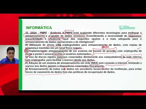 Correção da prova de informática da PMPE 2024 - Possibilidades de recursos (Instituto AOCP)