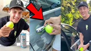 How to open a car door with a tennis ball?! 🎾 - #Shorts