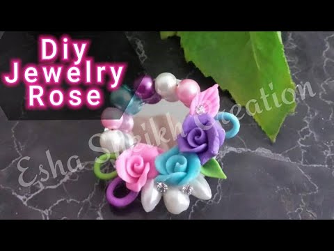 How to make clay flower || Tiny rose for jewelry || Clay flower for jewelry