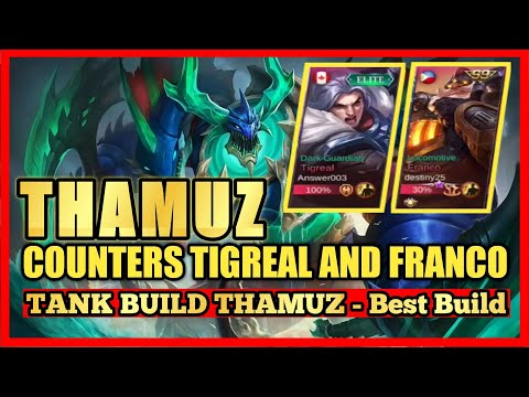 TOP GLOBAL THAMUZ BEST BUILD 2021|THAMUZ TANK BEST BUILD , BATTLE SPELL AND EMBLEM TUTORIAL