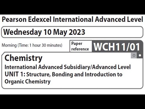 Unit 1 June 2023 -  AS Chemistry Edexcel -  Dr  Hanaa Assil