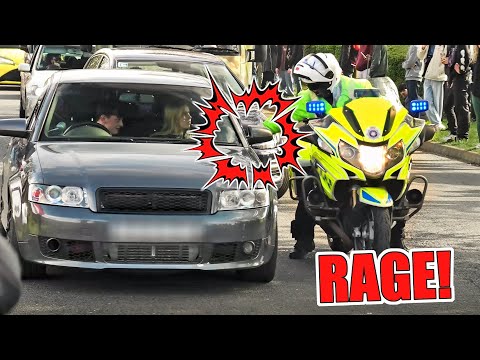 ANGRY Policeman Slams Door of Audi Leaving JapFest 2023!