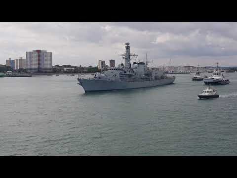 Hms Westminster departing Portsmouth