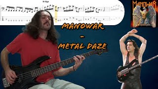 Manowar - Metal Daze Bass Cover with PlayAlong Tab