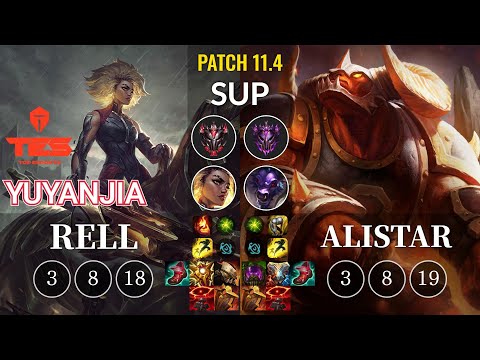 TES yuyanjia Rell vs Alistar Sup - KR Patch 11.4
