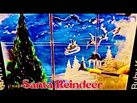 Christmas Santa Reindeer Simple Acrylic |Paint with RubyKaurSingh 🎨❤️🖌
