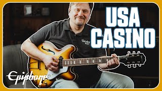 Video thumbnail for Epiphone USA Collection Casino Review | The Archtop Electric Guitar Legend Is Back & Made in America by Tarpley Music
