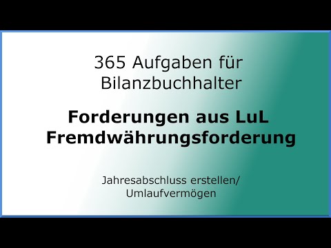 365 Aufgaben für Bilanzbuchhalter (010203) - Jahresabschluss erstellen - UV - Fremdwährungsforderung