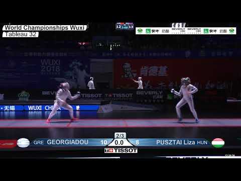 2018 245 T32 15 F S Individual Wuxi World Championships RED PUSZTAI HUN vs GEORGIADOU GRE