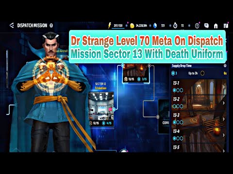 Dr Strange Level 70 Meta On Dispatch Mission Sector 13 With Death Uniform - Marvel Future Fight