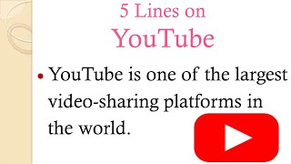 5 Lines Essay on YouTube | about YouTube #easytolearnandwrite #essay #youtube #socialmedia #google