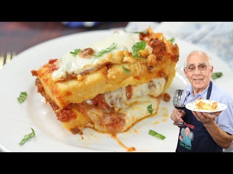 Cheesy Polenta Lasagna with Meat Sauce