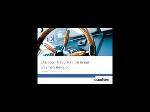 Die Top 10 Prüfschritte für die Interne Revision  (Webinar von Audicon)