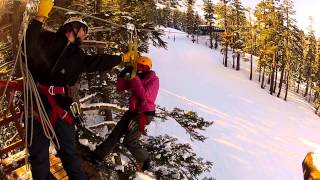 preview picture of video 'Kirkwood Zip Line: Winter Snow Zip with Zip Tahoe'