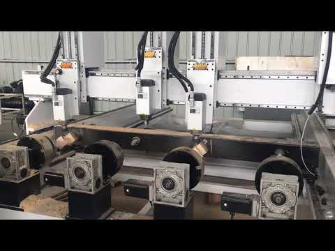 4 axis independent spindle rotary woodworking cnc for 3d engraving