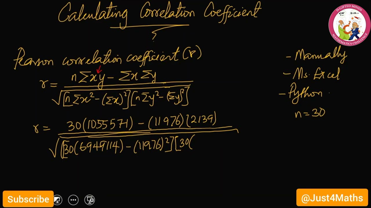 How to Calculate Pearson Correlation Coefficient | Manually | Ms. Excel | Python