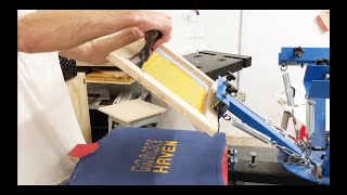 Using a T-Shirt Platen & Screenprinting Machine to print w/ Plastisol & the Flash Dryer at MakeHaven