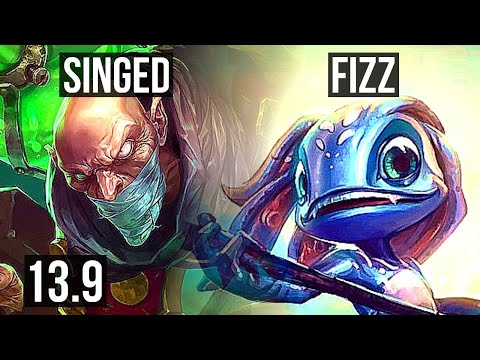 SINGED vs FIZZ (MID) | 2.8M mastery, 1100+ games, 0/1/6 | KR Master | 13.9