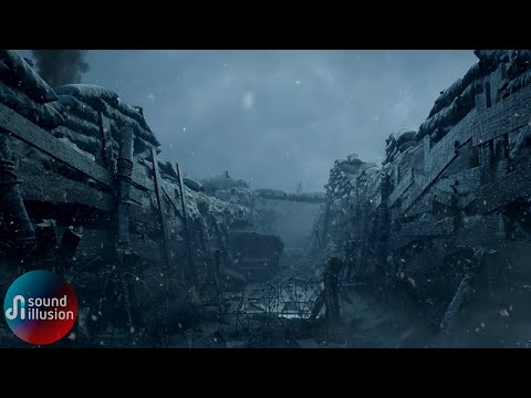 Winter Snowfall In A WW1 Trench - War Ambience