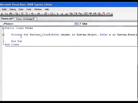 Vb Net Tutorial 2 Hello World Visual Basic 20082010
