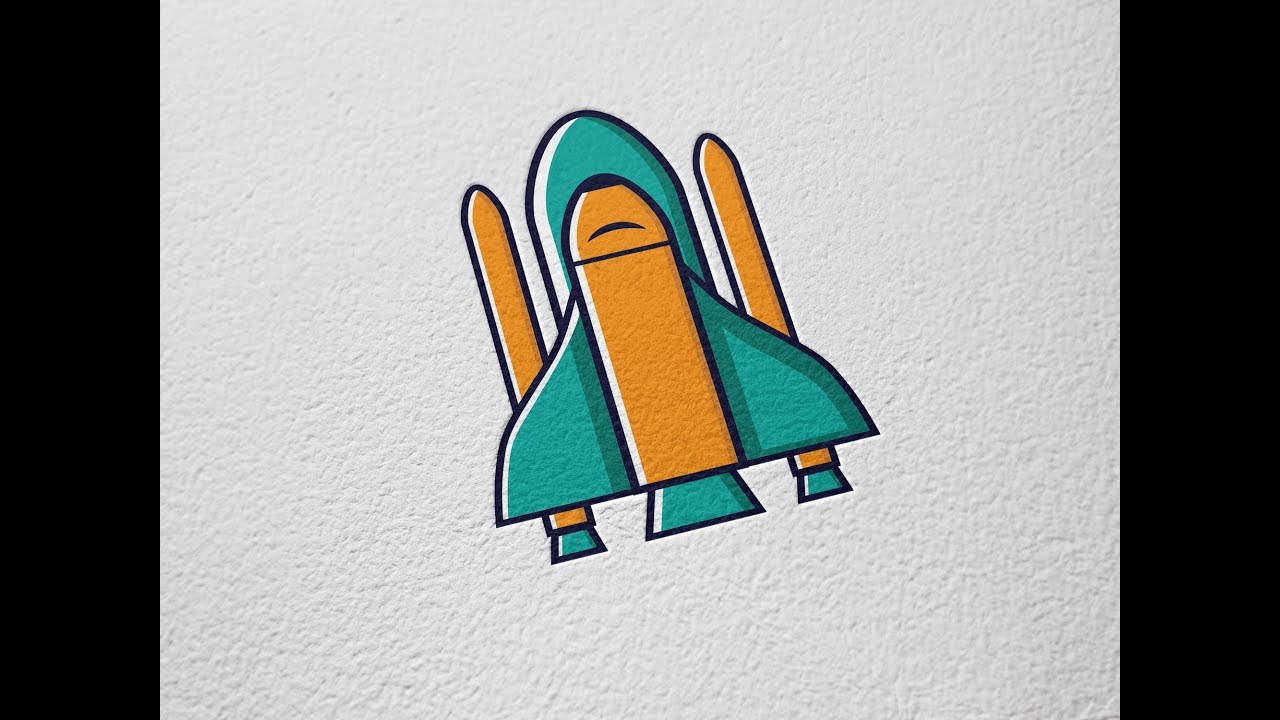Space Shuttle  Vector Icon Adobe Illustrator Tutorial