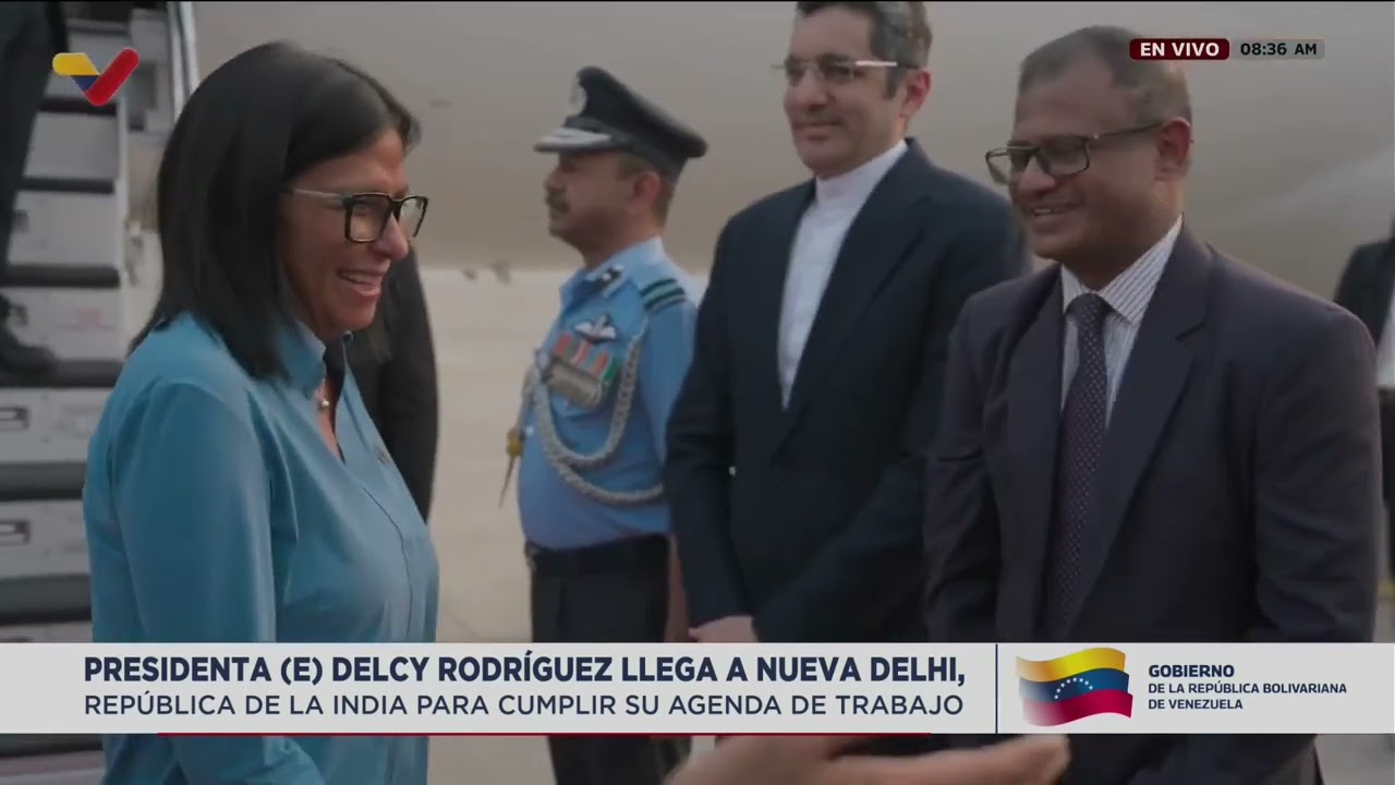 Delcy Rodríguez llega a India (Nueva Delhi) para cumplir agenda de trabajo