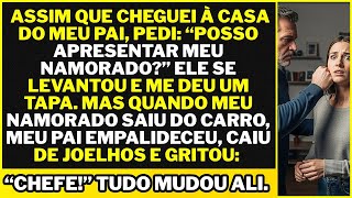 Meu pai me deu um tapa por eu levar meu novo namorado no Natal mas quando viu quem era, congelou.