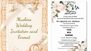 Muslims wedding invitation card format || how to write wedding invitation card easily||sherin class
