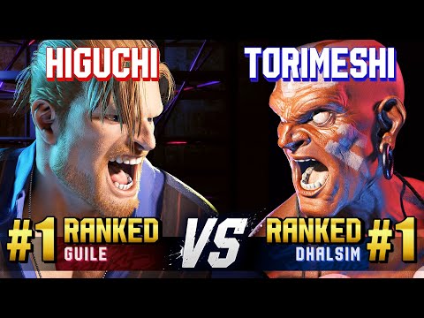 SF6 ▰ HIGUCHI (#1 Ranked Guile) vs TORIMESHI (#1 Ranked Dhalsim) ▰ High Level Gameplay