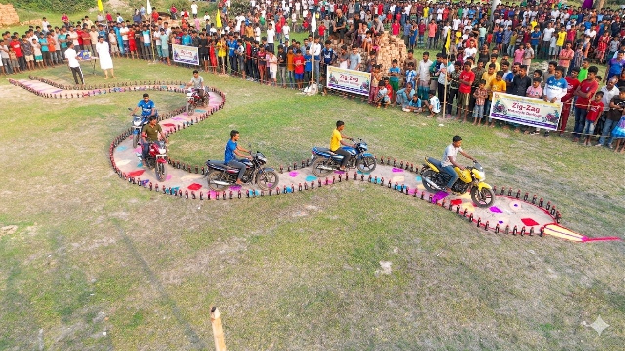 Insane Bike Control: Can He Finish the Zig-Zag Track? 🎯💨