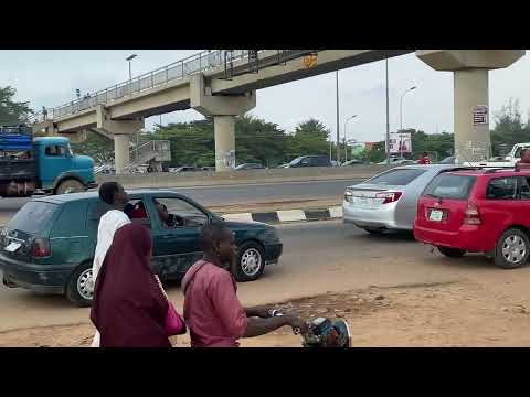 Stock footage of A busy road in Nigeria Abuja with ambience noise