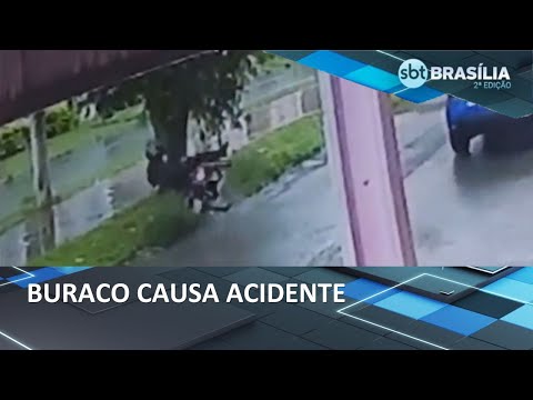 Homem perde o controle de motocicleta e cai em Novo Gama (GO) | SBT Brasília 2ª Edição
