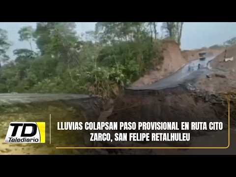 Lluvias colapsan paso provisional en ruta Cito Zarco, San Felipe Retalhuleu
