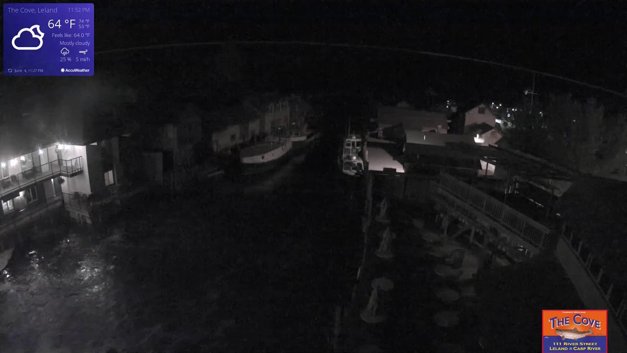 Live webcam view of Historic Fishtown Harbor, Leland
