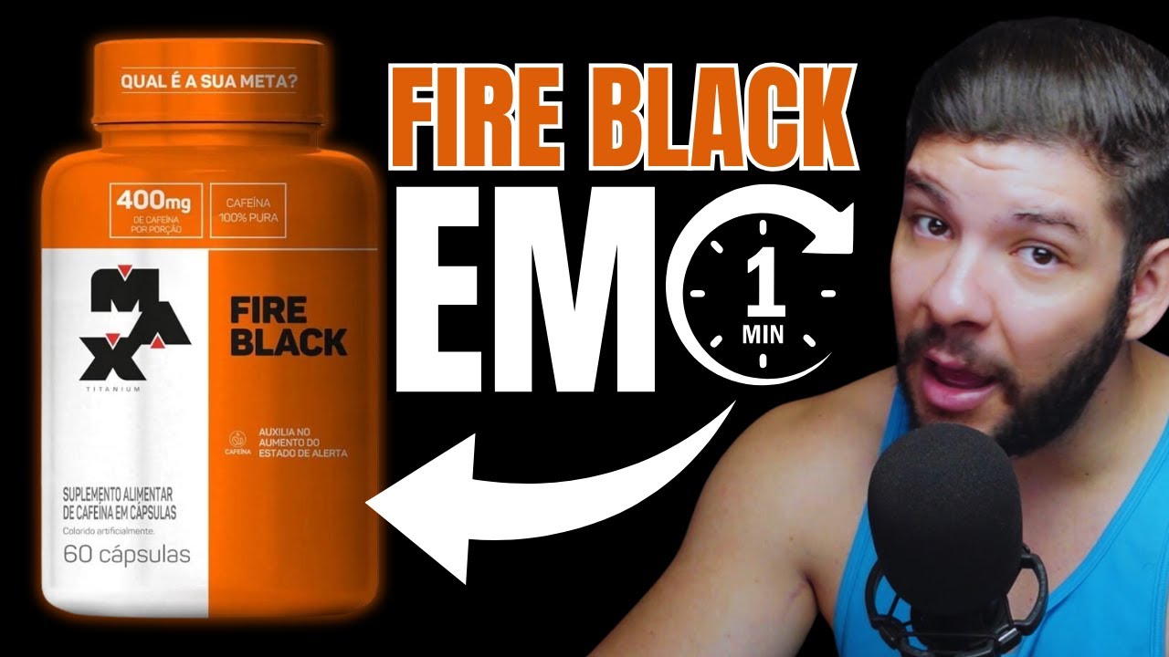 Miniatura da avaliação em vídeo de Suplemento Max Titanium Fire Black 60 Cápsulas Caféina 100% Pura Natural / Sem Sabor