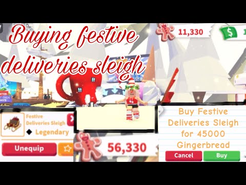 Buying festive deliveries sleigh | adopt me | winter event 2021 | shooting stars