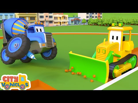 Construction Vehicles build  Bee Hive- bulldozer, dump truck and Excavator for kids.
