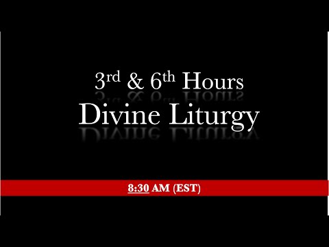 8:30 AM (EST) Sunday - 3rd & 6th hours & Divine Liturgy