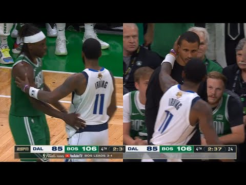 Kyrie Irving shows love to the entire Celtics team after they won the Championship