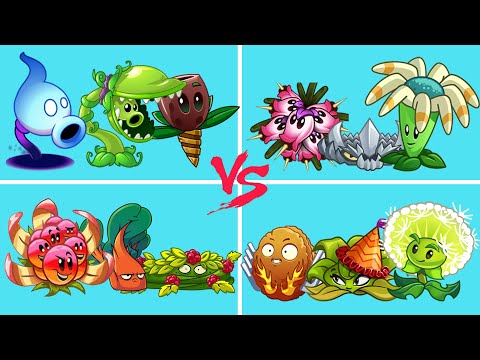 Team Shadow Peashooter + Snap + Olive Vs 03 team Plant - Who Will Win? - PvZ 2 Team Plant
