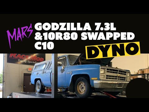 Godzilla 7.3L 10R80 Swapped C10 on the DYNO!!