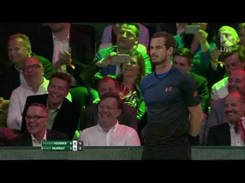 Match for Africa- A ball kid plays with Roger Federer on match point